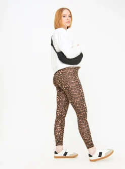 Leopard Print & Plain Leggings 2 Pack L