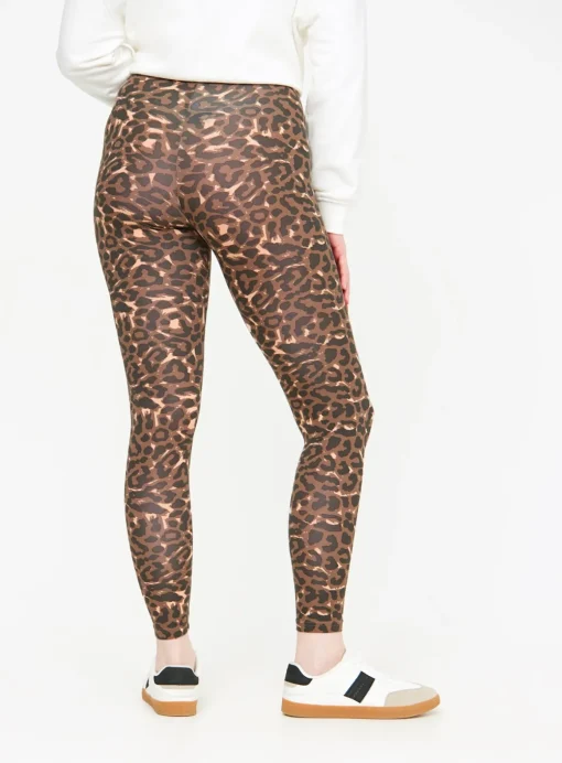 Leopard Print & Plain Leggings 2 Pack L