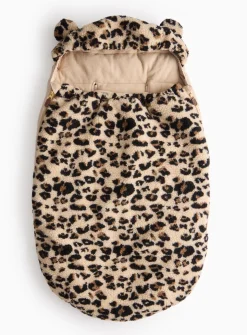 Leopard Print Borg Fleece Footmuff One Size