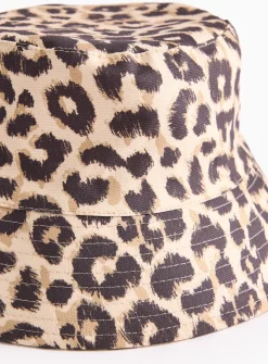 Leopard Print Bucket Hat One Size