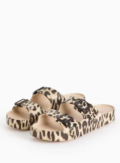 Leopard Print Buckle Eva Sliders 7