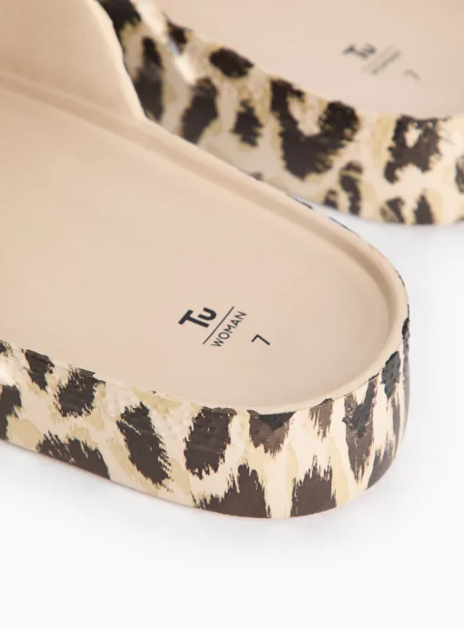 Leopard Print Buckle Eva Sliders 7