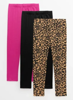 Leopard Print Leggings 3 Pack 14 years