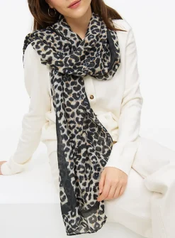 Leopard Print Lightweight Scarf One Size