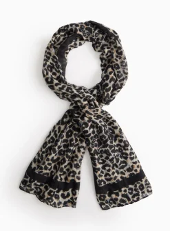 Leopard Print Lightweight Scarf One Size