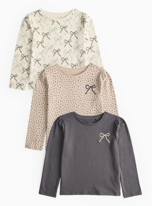 Leopard Print Long Sleeve T-Shirts 3 Pack 1-2 years
