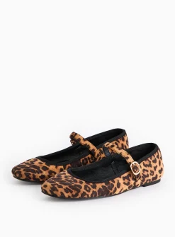 Leopard Print Mary Jane Ballerina Shoes 8