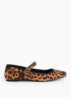 Leopard Print Mary Jane Ballerina Shoes 8