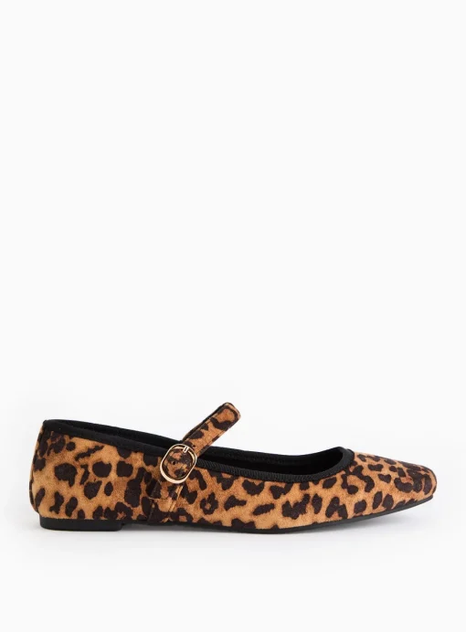 Leopard Print Mary Jane Ballerina Shoes 8