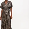 Leopard Print Satin Midaxi Tea Dress 6