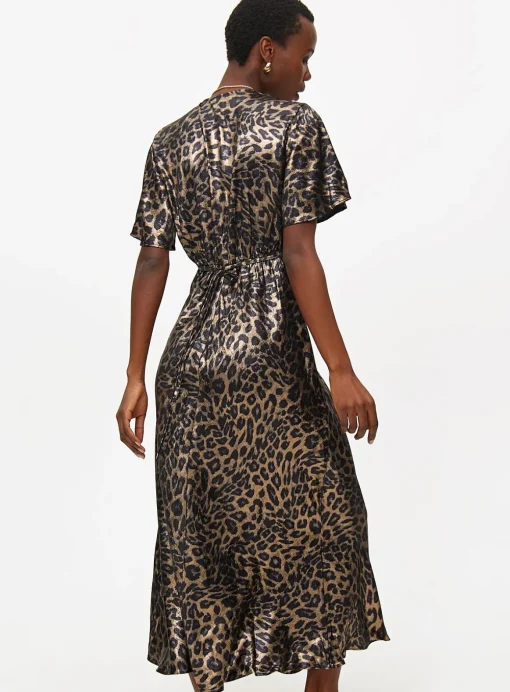 Leopard Print Satin Midaxi Tea Dress 6