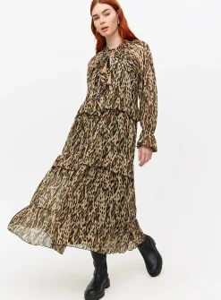 Leopard Printed Chiffon Midaxi Romantic Dress 22