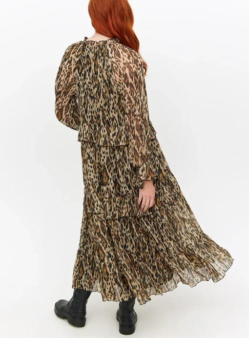 Leopard Printed Chiffon Midaxi Romantic Dress 22