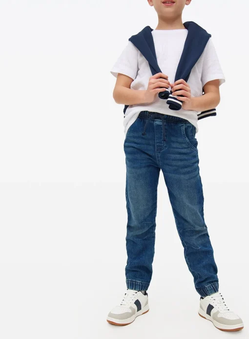 Light Blue Cuffed Loopback Jeans 5 years
