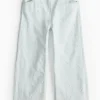 Light Blue Flower Embroidered Wide Leg Jeans 5 years