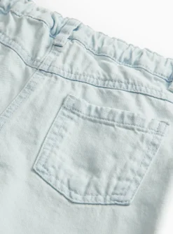 Light Blue Flower Embroidered Wide Leg Jeans 5 years