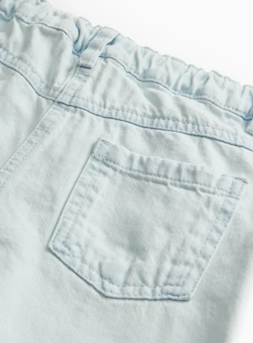 Light Blue Flower Embroidered Wide Leg Jeans 5 years