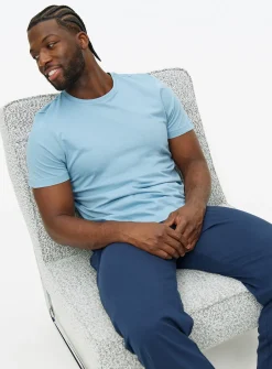 Light Blue T-Shirt & Navy Bottoms Pyjama Set XXL