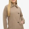 Light Brown Asymmetrical Tailored Coat L