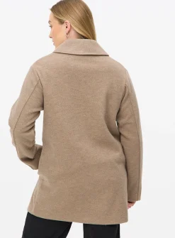 Light Brown Asymmetrical Tailored Coat L