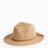 Light Brown Straw Look Sun Hat One Size