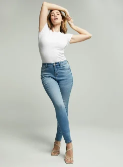 Light Denim Shape High Waisted Skinny Jeans 14L