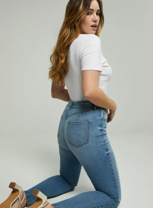 Light Denim Shape High Waisted Skinny Jeans 14L