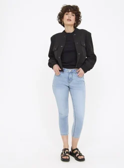 Light Denim Skinny Cropped Jeans 10