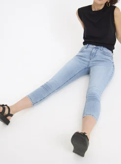 Light Denim Skinny Cropped Jeans 10