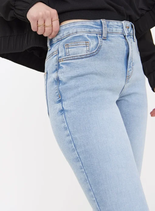 Light Denim Skinny Cropped Jeans 10