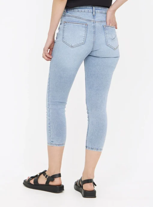 Light Denim Skinny Cropped Jeans 10