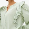 Light Green Broderie Ruffle Blouse 26