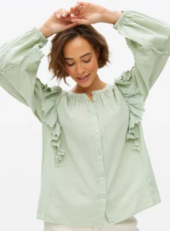 Light Green Broderie Ruffle Blouse 26