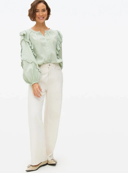 Light Green Broderie Ruffle Blouse 26