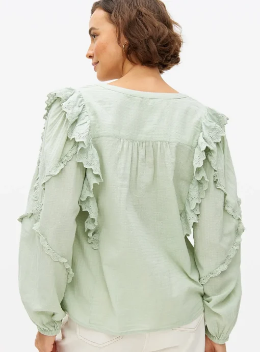 Light Green Broderie Ruffle Blouse 26