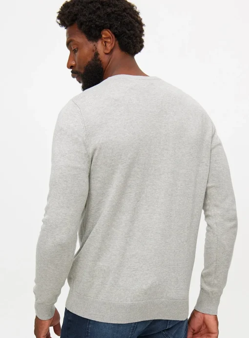 Light Grey Core V Neck Jumper L