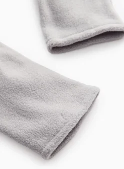 Light Grey Fleece Gloves One Size