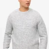 Light Grey Horizontal Stripe Crew Neck Jumper XXL