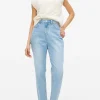 Light Rinse Denim High Rise Mom Jeans 22S