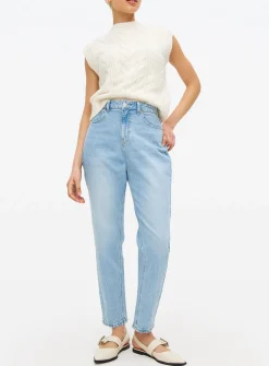 Light Rinse Denim High Rise Mom Jeans 22S