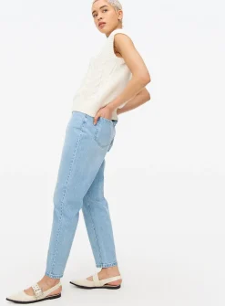 Light Rinse Denim High Rise Mom Jeans 22S