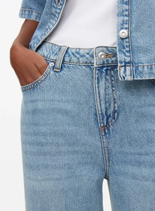 Light Wash Denim Panel Wide Leg Jeans 20R