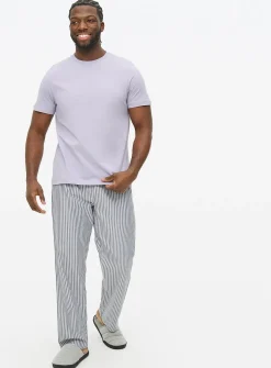 Lilac & Stripe Print Pyjama Set XXL
