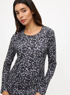 Lilac Animal Print Maximum-Warmth Thermal Top S