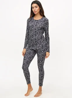 Lilac Animal Print Maximum-Warmth Thermal Top S