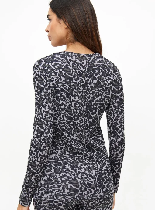 Lilac Animal Print Maximum-Warmth Thermal Top S