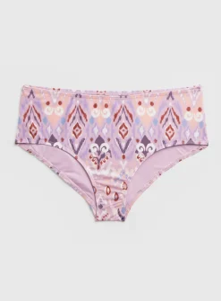 Lilac Aztec Print Shorts Bikini Bottoms 22