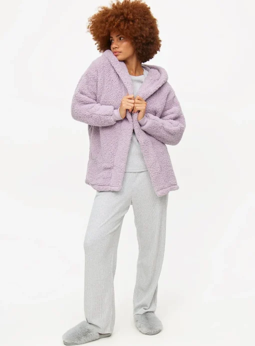 Lilac Borg Hooded Lounge Cardigan 8