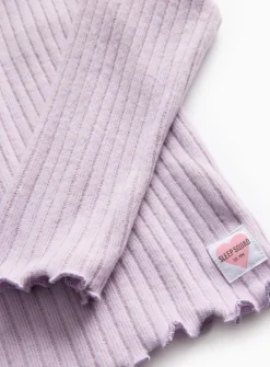 Lilac Brushed Rib Pyjama Set 5-6 years