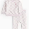 Lilac Chequered Print Sweat Set 6-9 months